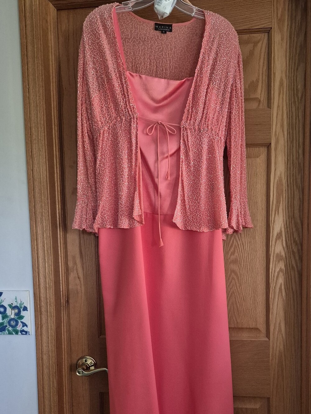 Women’s Coral Pink Dress with Matching Jacket